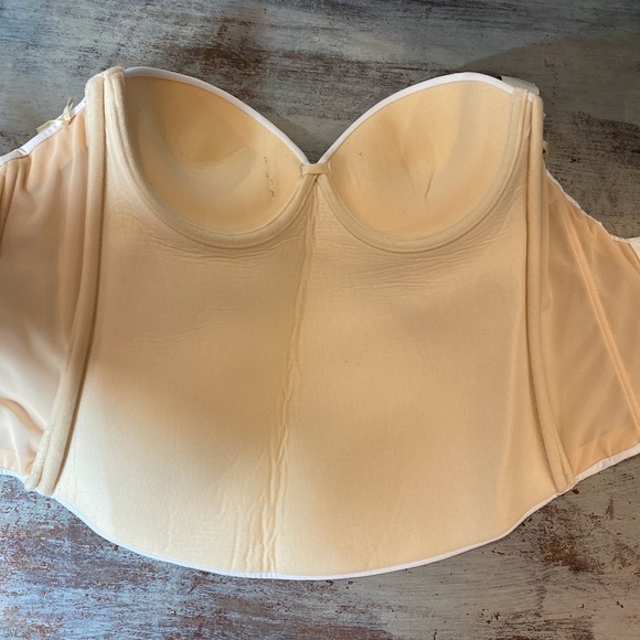 New Davids Bridal padded push up White Bustier 38B - Picture 3 of 7